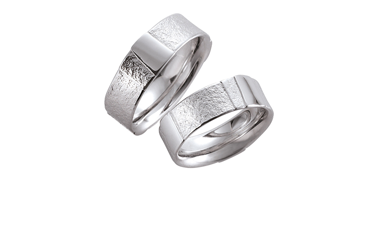 45083+45084-wedding rings, white gold 750